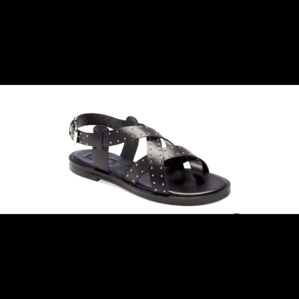 TOPSHOP black leather Paige studded sandals